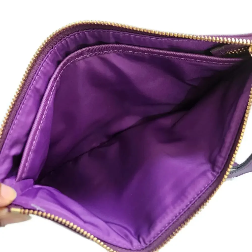 Michael Kors Kieran Women's Purple Quilted Clutch Large Wristlet